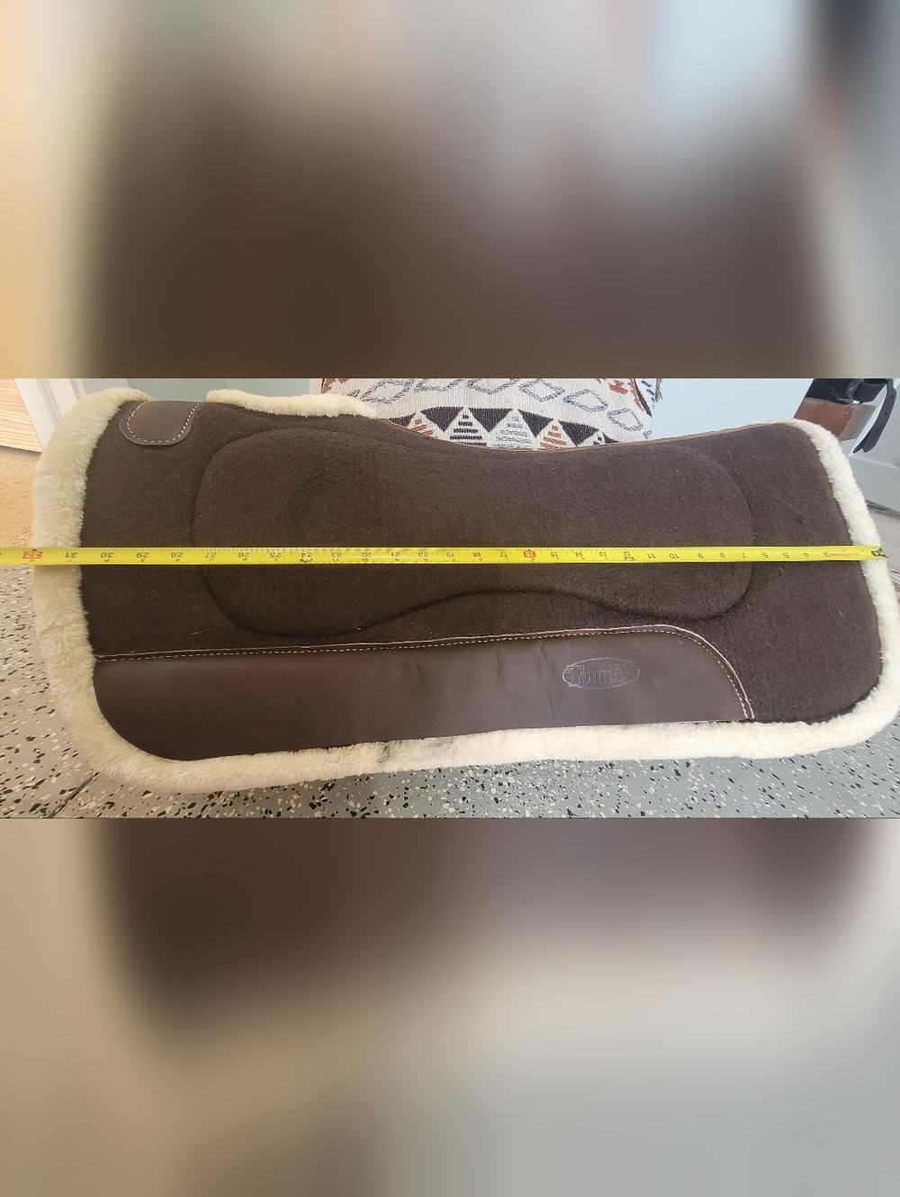 TOUGH1 Brown Western Saddle Pad with Fleece, Size 30x32 - Picture 10 of 15